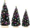 3 Pack Artificial Mini Tabletop Christmas Trees (Multicolor) 4"D x 0.2"W x 2"H